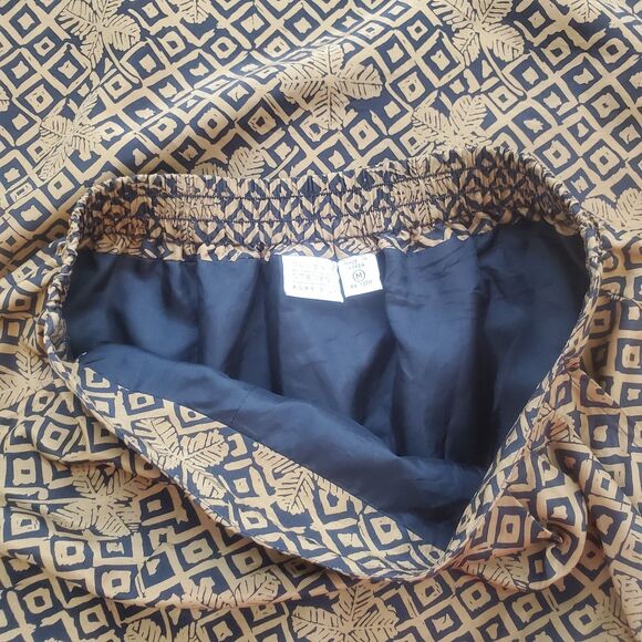 Vintage 80's Valerie Stevens 100% Silk Gold and Black Tulip Midi Skirt - Picture 6 of 7